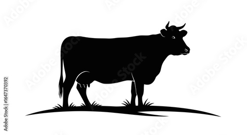 elegant cow silhouette perfect for dairy farms butcher shops and agriculture branding clean vector design for logos websites and packaging