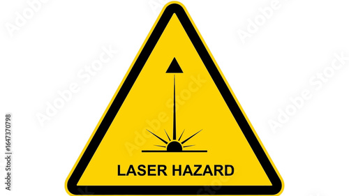Laser Hazard Warning Sign Alerting for Safe Environments and Avoiding Eye Damage