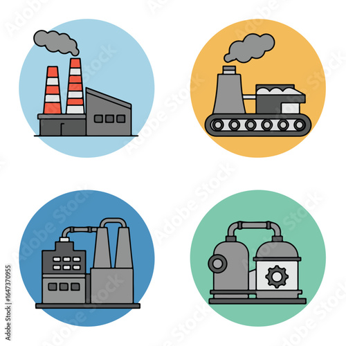 Circular factory icons