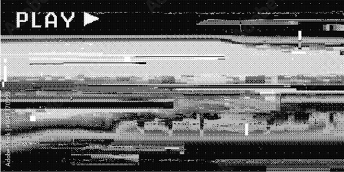 Glitch Play .Retro-  static. Pixel Noise background. Vibrant Blend of Retro and Contemporary Styles in Trippy Graphic Designs Inspired by Y2k and Punk Culture