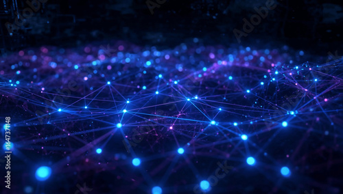blue neural network data connections