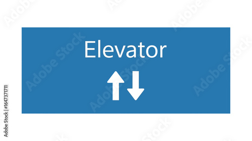 Elevator Sign Guiding Vertical Transportation with Up and Down Arrows - Building Access