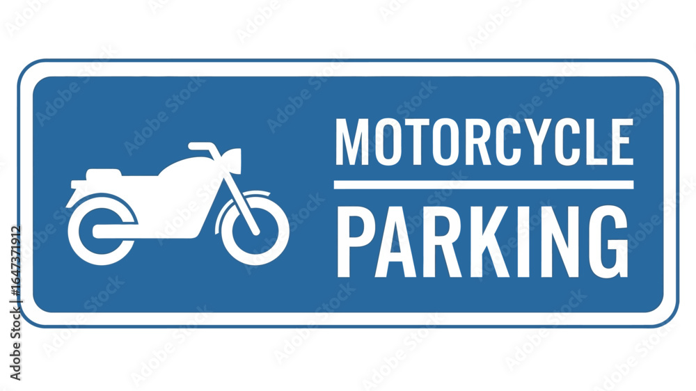 Obraz premium Motorcycle Parking Sign Designated Area for Two-Wheeled Vehicles, Parking Information