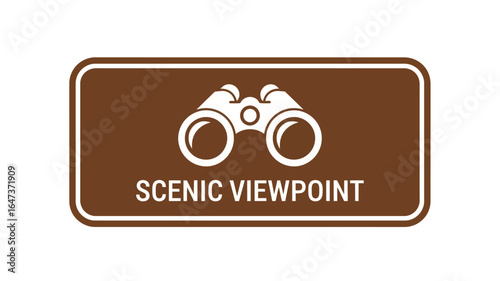 Scenic Viewpoint Sign with Binoculars Directional Signage for Parks and Recreation Areas