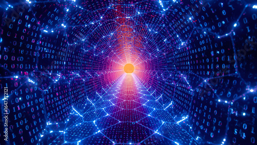 futuristic neon energy machine interface