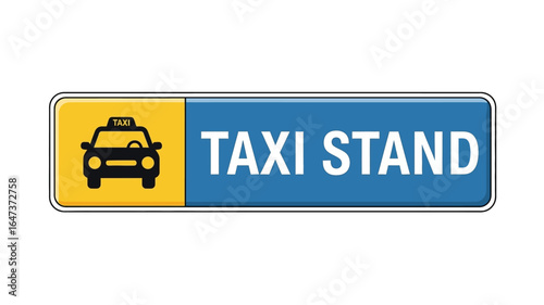 Taxi stand sign, providing designated areas for taxicabs to pick up and drop off passengers, urban transportation