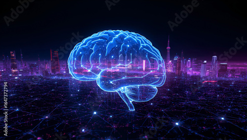 digital brain ai technology concept