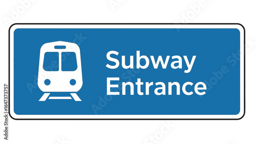Subway Entrance Sign Guiding Passengers to the Underground Transportation System with Clear Direction