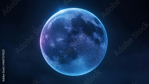 glowing full moon on dark background