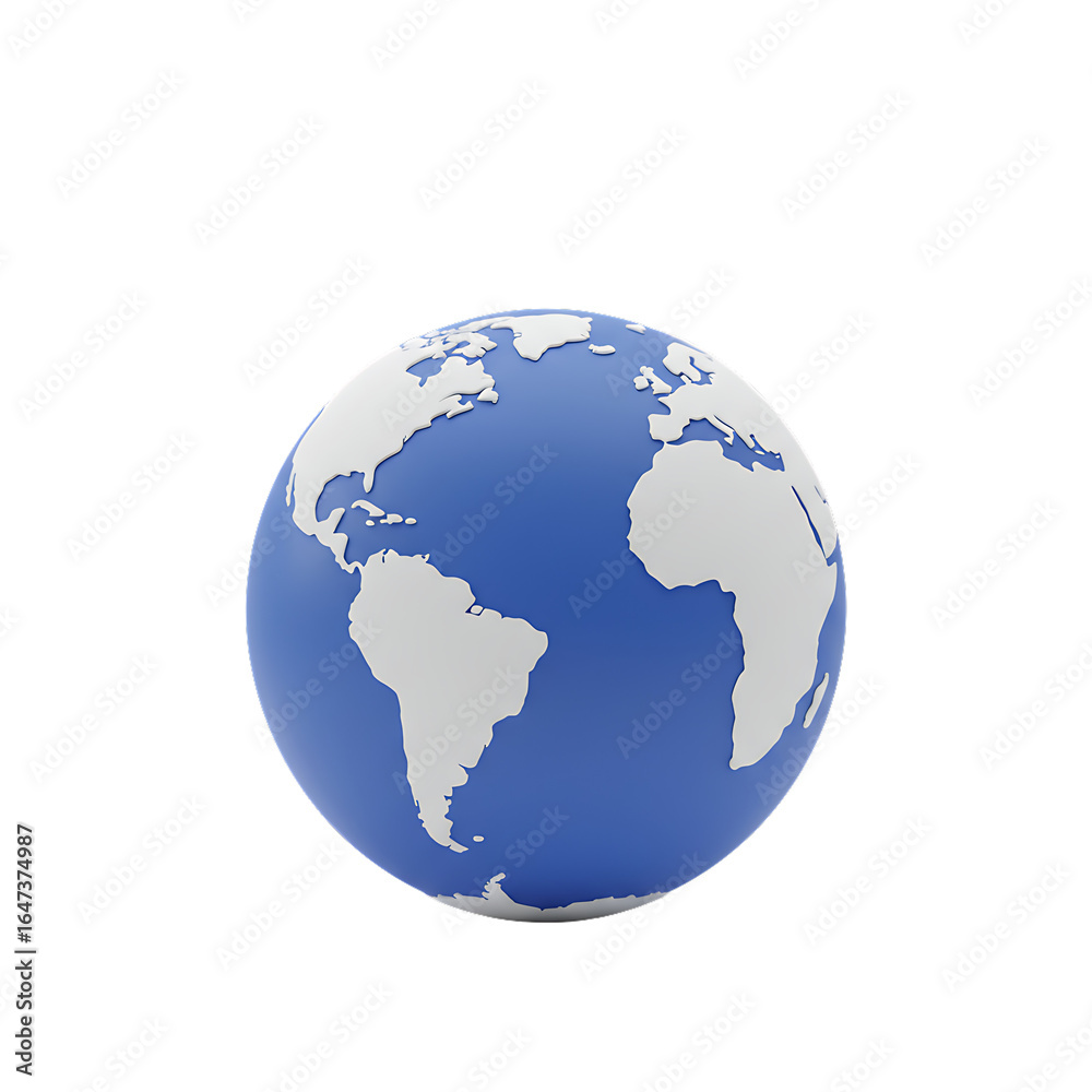 Fototapeta premium Minimalist 3D Cultural Awareness Globe Icon - Isolated Global Diversity Symbol