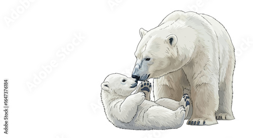 polar bear mothers tender love a heartwarming illustration perfect for childrens books wildlife conservation campaigns or creating a sense of family and protection