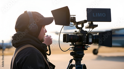 Cameraman on an airfield