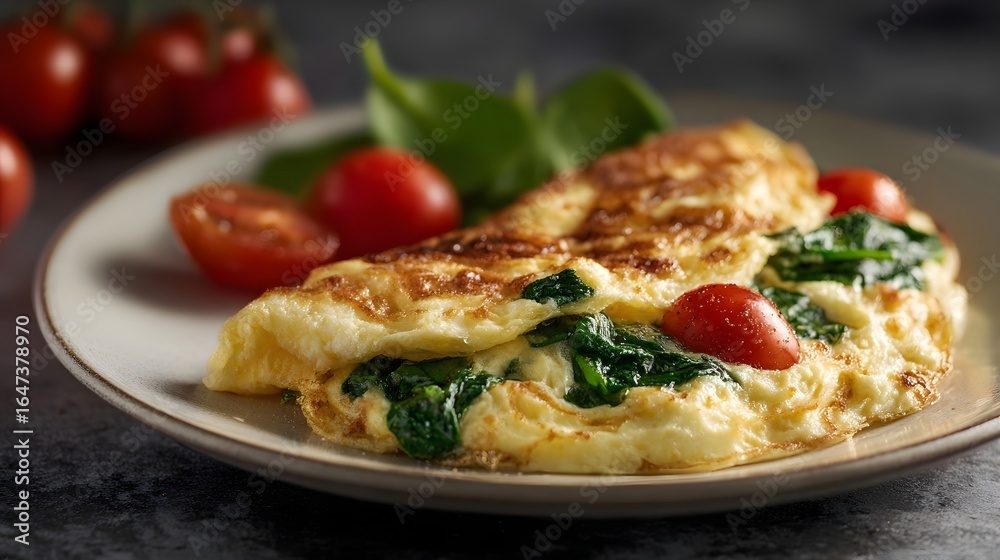 Egg white omelet with spinach and tomatoes Egg white omelet with spinach and tomatoes