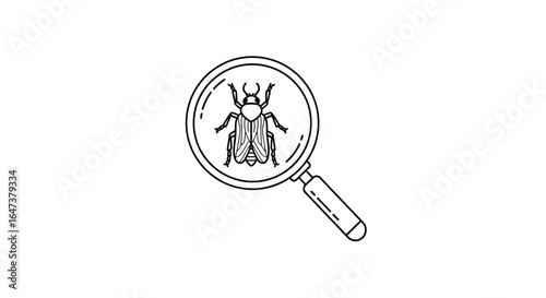 uncover hidden issues a magnifying glass reveals a detailed insect symbolizing problem detection and solution finding for software pest control or scientific research