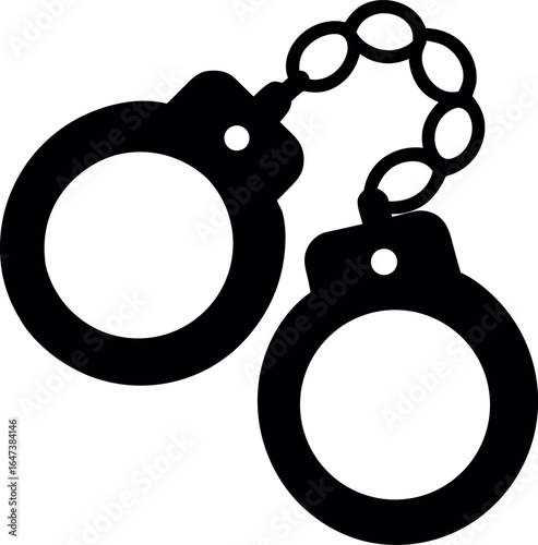 Handcuffs silhouette icon vector illustration