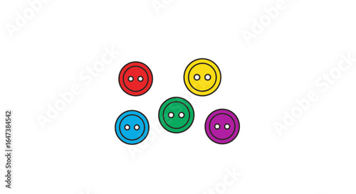 colorful twohole buttons perfect for crafting websites and app design representing choice options and possibilities