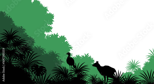 lush tropical jungle silhouette perfect for ecofriendly branding travel brochures and wildlife conservation projects