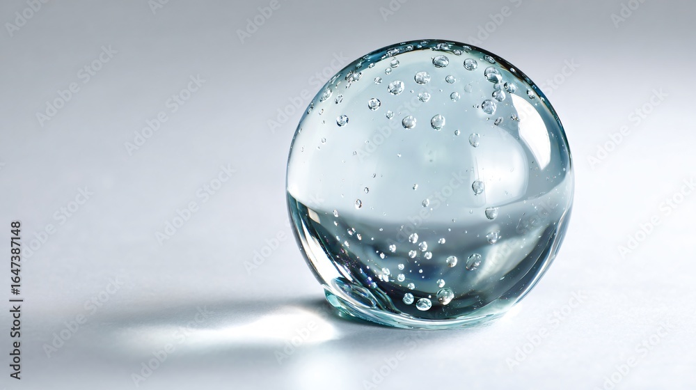 custom made wallpaper toronto digitalCrystal Clear Water Droplet on Glass Sphere with White Background