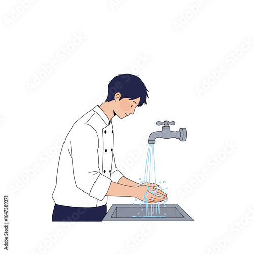 Chef Washing Hands Hygiene