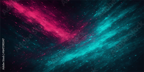 Abstract starry sky background with bright blue nebula and distant galaxy fields