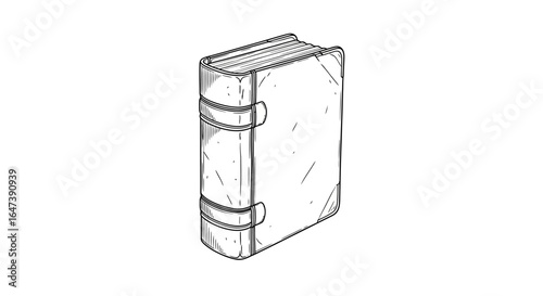 antique book sketch illustrative vector of a vintage leatherbound tome for historical novels education resources or classic literature designs