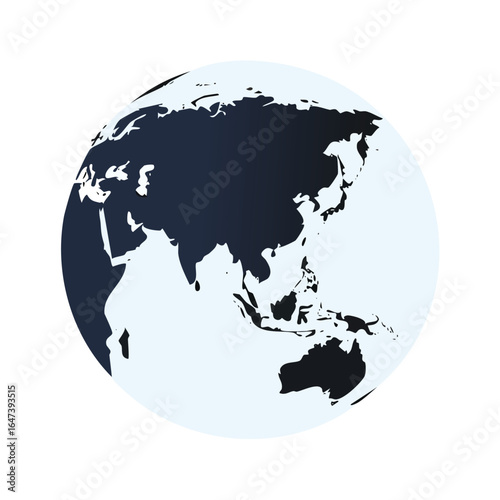 A detailed illustration of the Earth globe, showcasing continents and oceans in a simple design.