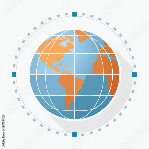 A detailed illustration of the Earth globe with a compass, representing global travel and exploration.