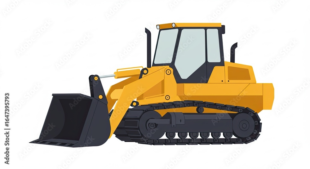 Fototapeta premium yellow bulldozer isolated on white