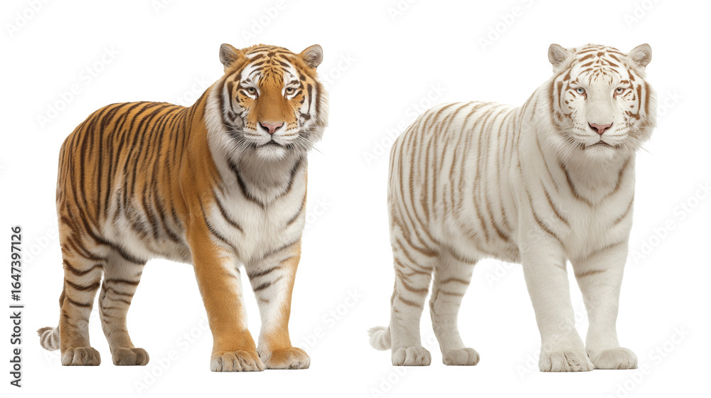 Obraz premium Two tigers orange and pale