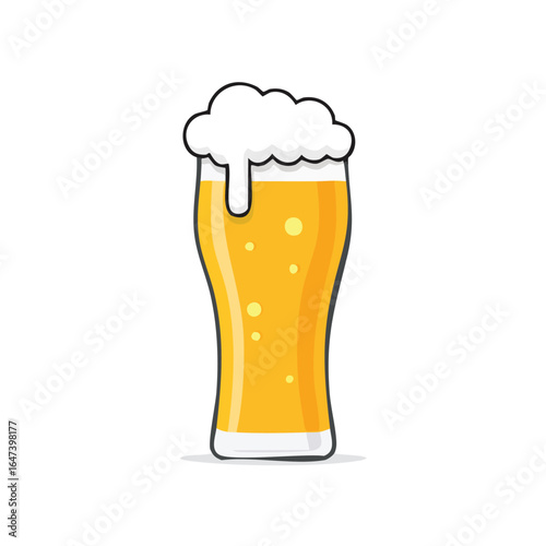 A refreshing glass of golden beer with a foamy head, perfect for a relaxing moment.