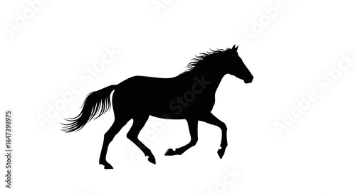 powerful silhouette of a running horse perfect for branding websites and design projects needing a symbol of speed freedom and grace