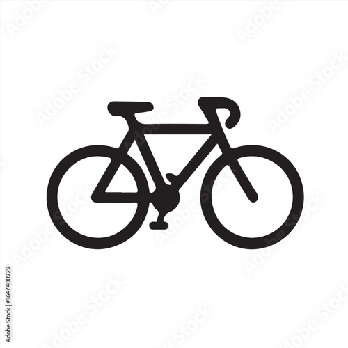 Bicycle Silhouette Icon on White Background