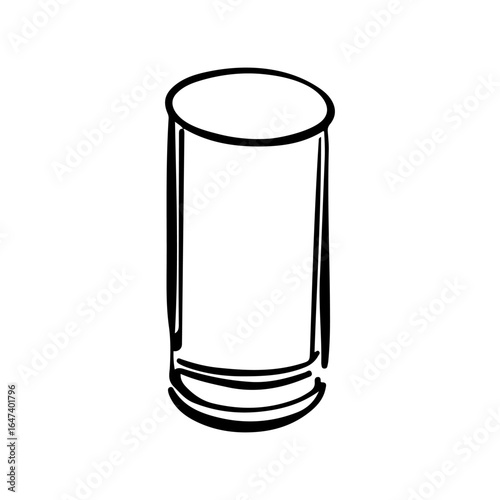 Hand drawn juice glass illustration. Doodle vector. Minimalist line sketch. Cartoon style icon. Vintage design artwork.