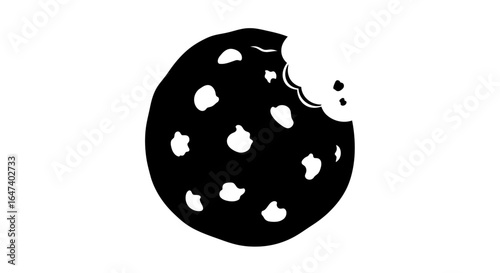 partially eaten chocolate chip cookie icon for sweet treats cravings or indulgence perfect for food blogs bakery websites and dessert menus