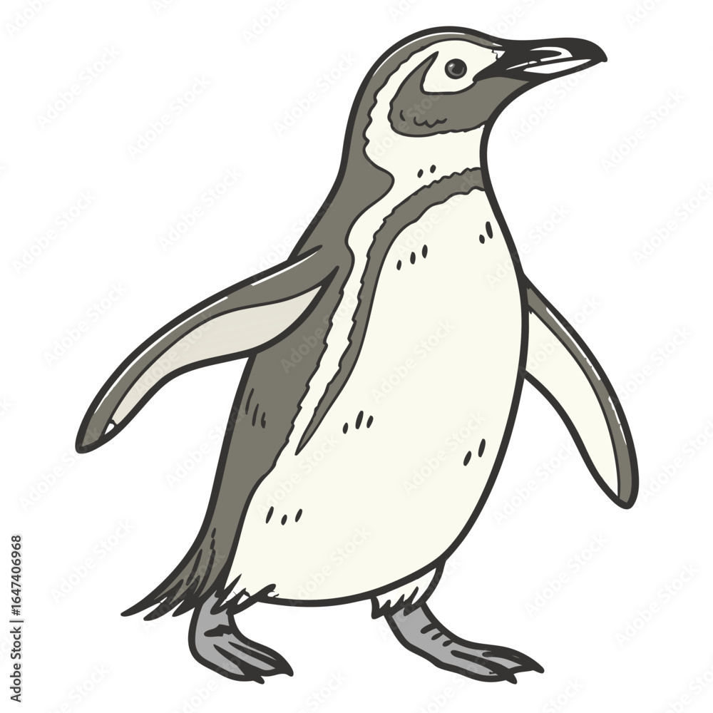 Fototapeta premium Cute penguin walking isolated on white background