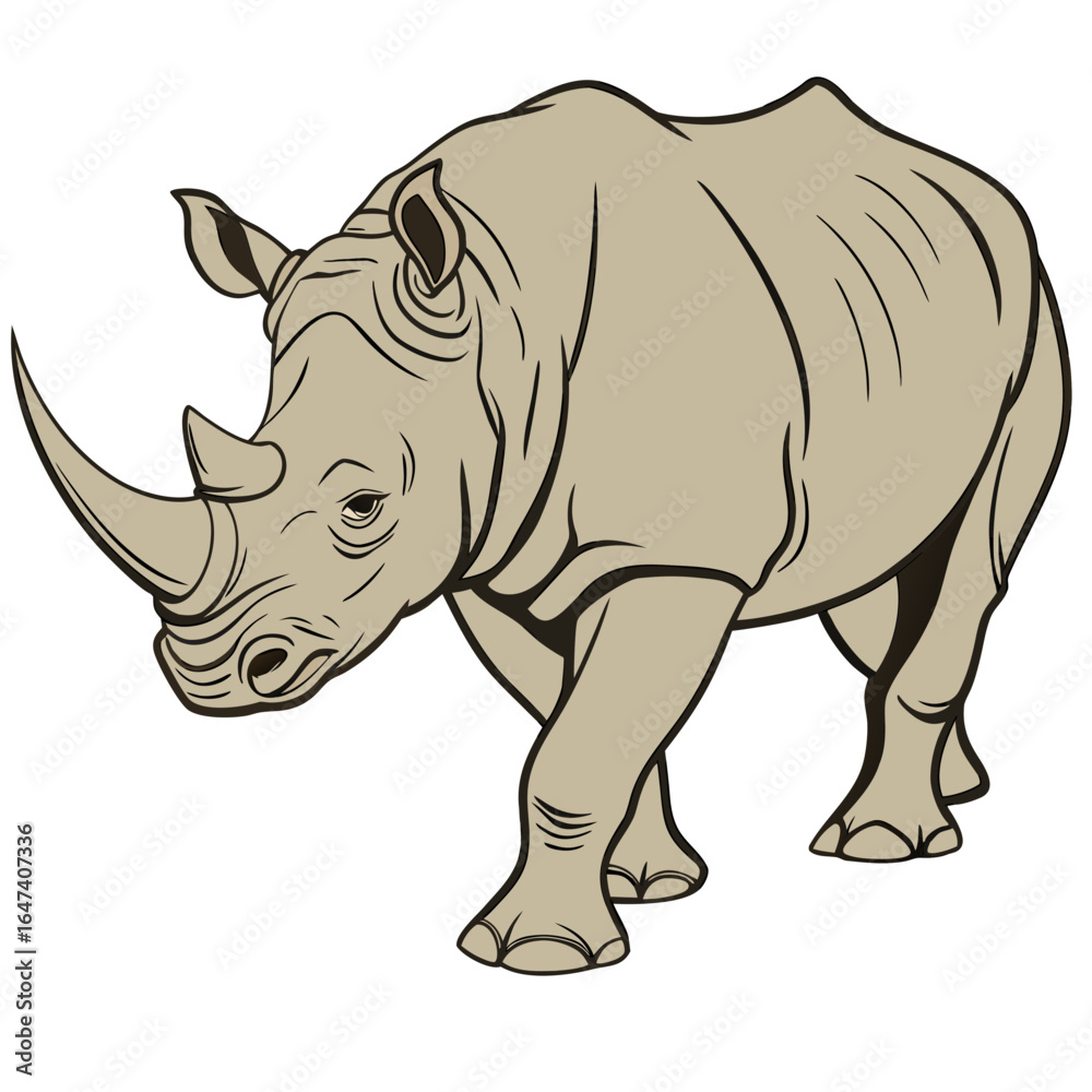 Fototapeta premium Illustration of a rhinoceros isolated on white background