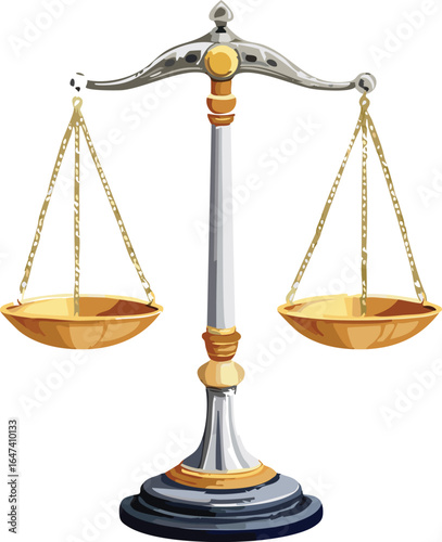 Balance Scale Symbolizing Justice and Equality Vector