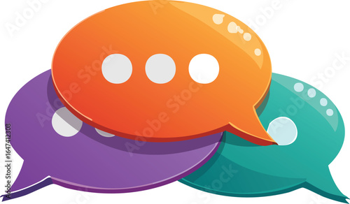 Stacked Chat Bubbles Vector Symbolizing Conversation and Dialogue