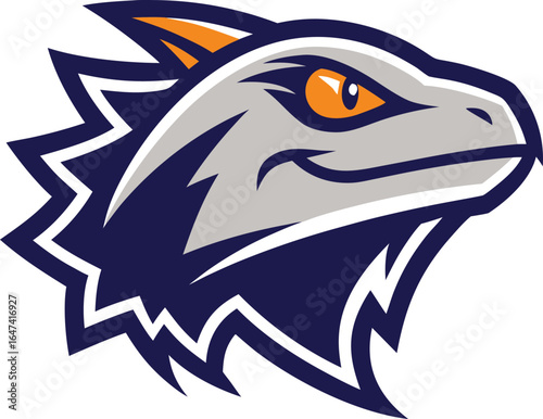 Wallpaper Mural Fierce raptor head logo with orange and blue accents Torontodigital.ca