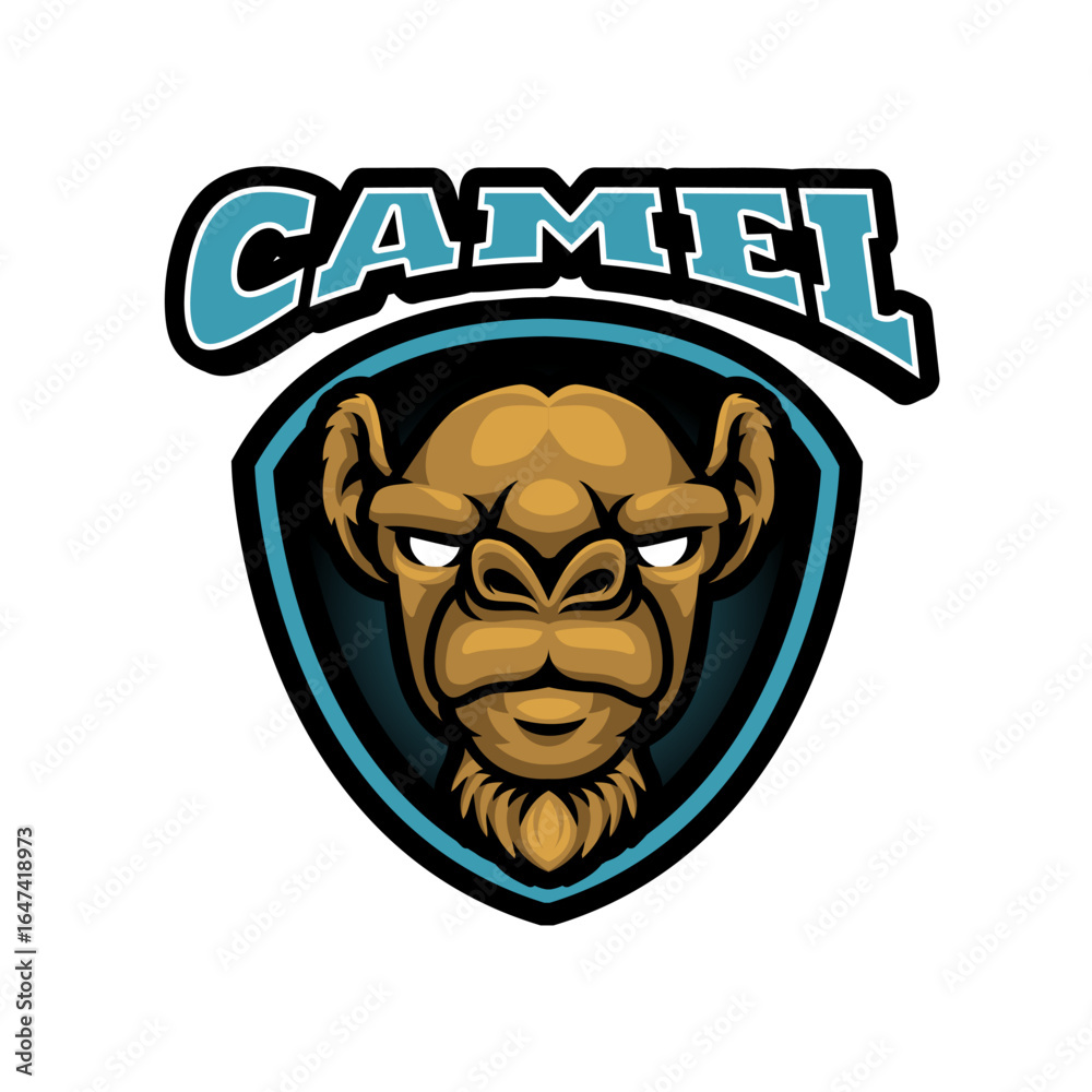 Naklejka premium Camel Head Mascot Logo Vector Illustration