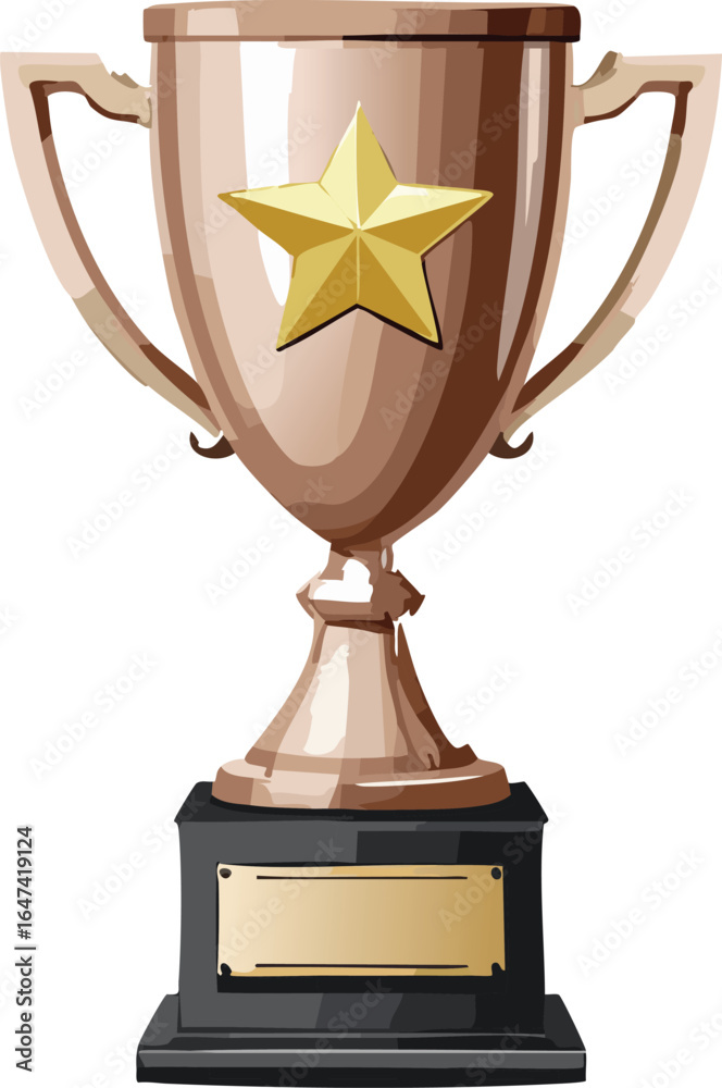 Trophy with Star Symbolizing Achievement and Reward Trophy with Star Symbolizing Achievement and Reward