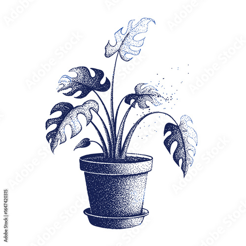 Illustration of an office plant turning to ashes, symbolizing professional burnout