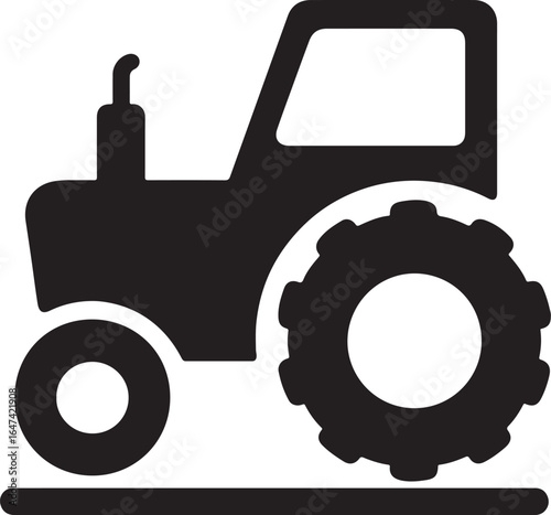 Tractor silhouette vector for agriculture, farming, machinery, rural work, and heavy equipment design projects.