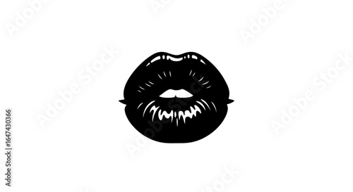 bold black lips a striking vector graphic for beauty fashion and sensual designs perfect for branding logos and social media