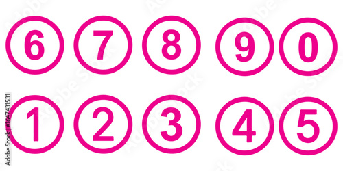 Set of numbers . Number circles set1 to 10 . Set of Round 1-10 numbers icon for education.