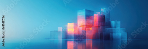 Futuristic Cityscape at Night Neon Lights Reflecting on Water