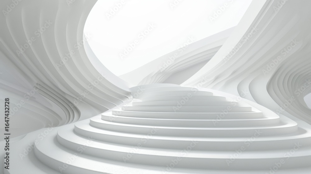 Naklejka premium abstract white curve minimalist background