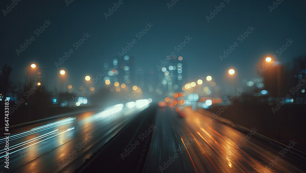 Fototapeta premium Blurred night cityscape highway