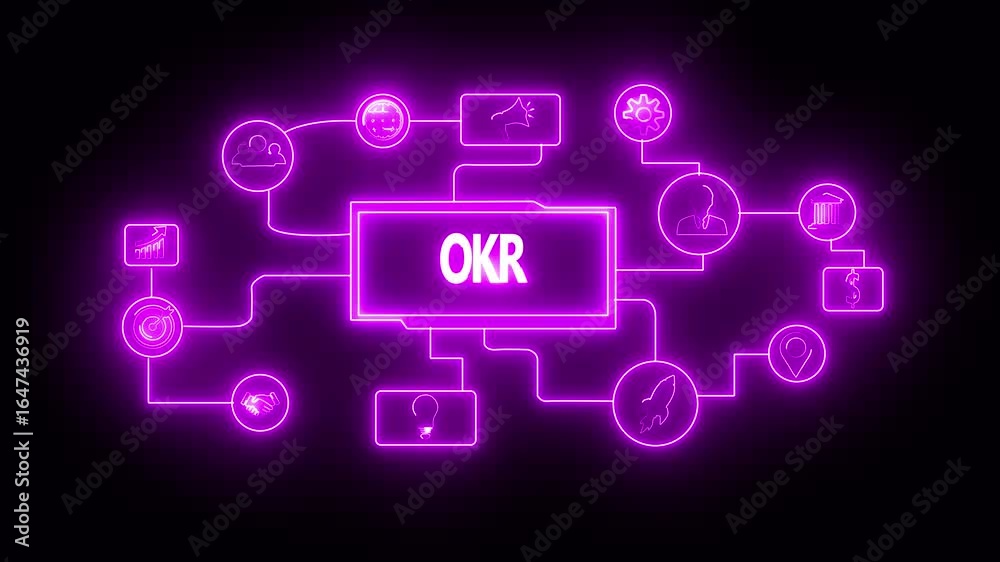 OKR Objectives key results. Business, Technology, Internet and network concept. OKR, 4k animation of businessman holding winning flag on target OKR Objectives key results. Business, Technology, Internet and network concept. OKR, 4k animation of businessman holding winning flag on target