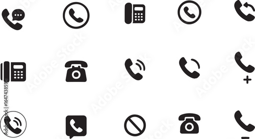 Communication Icons: A collection of various telephone icons representing different modes of communication, ready to enhance your project.